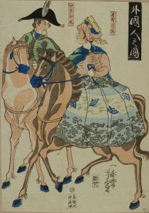 YOSHITOMI/French and British, from <i>Gaikokujin no zu</i> (Pictures of foreigners)