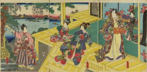 豊国三代/源氏　藤の庭のサムネール