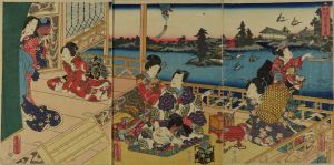 豊国三代/吾妻源氏　放生会の図のサムネール