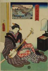 TOYOKUNI III/Imado, from <i>Edo meisho hyakunin bijo</i> (One-hundred famous places and beauties of Edo)