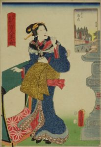 TOYOKUNI III/Oji Inari Shrine, from <i>Edo meisho hyakunin bijo</i> (One-hundred famous places and beauties of Edo)