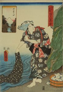 TOYOKUNI III/Ochanomizu, from <i>Edo meisho hyakunin bijo</i> (One-hundred famous places and beauties of Edo)