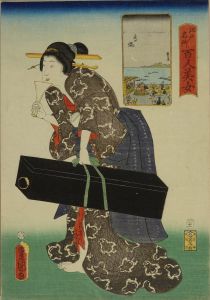 TOYOKUNI III/Takanawa, from <i>Edo meisho hyakunin bijo</i> (One-hundred famous places and beauties of Edo)