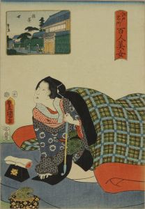TOYOKUNI III/Negishi, from <i>Edo meisho hyakunin bijo</i> (One-hundred famous places and beauties of Edo)