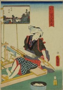 TOYOKUNI III/Nezu Gongen Shrine, from <i>Edo meisho hyakunin bijo</i> (One-hundred famous places and beauties of Edo)