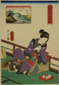 TOYOKUNI III/Nippori, from <i>Edo meisho hyakunin bijo</i> (One-hundred famous places and beauties of Edo)