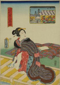 TOYOKUNI III/Somei, from <i>Edo meisho hyakunin bijo</i> (One-hundred famous places and beauties of Edo)