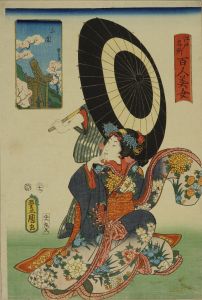 TOYOKUNI III/Mimeguri, from <i>Edo meisho hyakunin bijo</i> (One-hundred famous places and beauties of Edo)