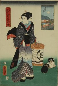 TOYOKUNI III/Asakusa Tamachi, from <i>Edo meisho hyakunin bijo</i> (One-hundred famous places and beauties of Edo)