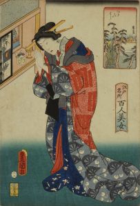 TOYOKUNI III/Asajigahara, from <i>Edo meisho hyakunin bijo</i> (One-hundred famous places and beauties of Edo)