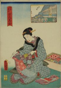 TOYOKUNI III/Owaricho, from <i>Edo meisho hyakunin bijo</i> (One-hundred famous places and beauties of Edo)