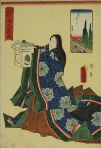 TOYOKUNI III/Kyobashi, from <i>Edo meisho hyakunin bijo</i> (One-hundred famous places and beauties of Edo)