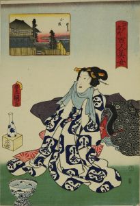 TOYOKUNI III/Koume, from <i>Edo meisho hyakunin bijo</i> (One-hundred famous places and beauties of Edo)