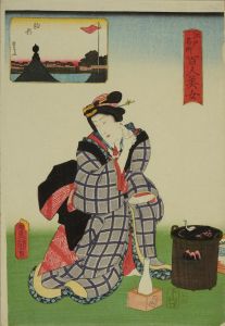 TOYOKUNI III/Komagata, from <i>Edo meisho hyakunin bijo</i> (One-hundred famous places and beauties of Edo)