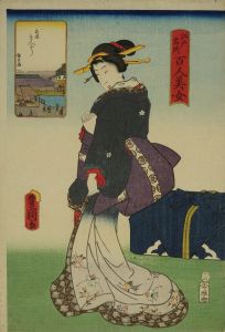 TOYOKUNI III/Shamisenbori, from <i>Edo meisho hyakunin bijo</i> (One-hundred famous places and beauties of Edo)