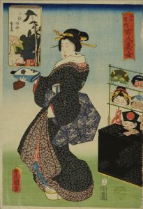 TOYOKUNI III/Shirahige Myojin Shrine, from <i>Edo meisho hyakunin bijo</i> (One-hundred famous places and beauties of Edo)