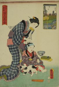 豊国三代/江戸名所百人美女　四つ谷のサムネール