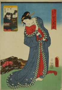 豊国三代/江戸名所百人美女　上野山下のサムネール