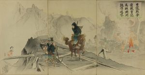 RYUA/Scene of Japan-Russo War, triptych