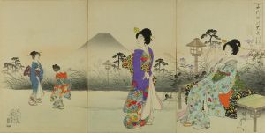 周延/千代田之大奥 吹上の夕富士のサムネール