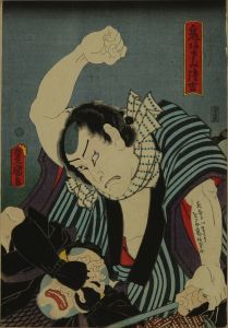 TOYOKUNI III/Portrait of the actor Ichikawa Kodanji in the role of Oniazami Seikichi 