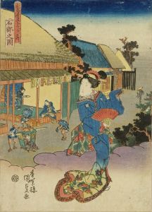 国貞/東海道五十三次之内 石部之図のサムネール