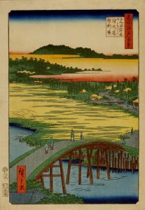 広重/名所江戸百景　高田姿見のはし　俤の橋砂利場のサムネール