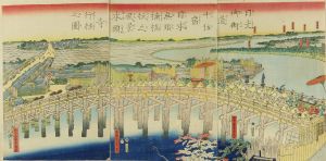 貞秀/日光御街道千住宿日本無類　楠橋杭之風景　本願寺行粧之図のサムネール