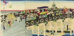 MOSAI/*/Tokyo Nihonbashi Mitsui hausu enkei/* (Distant view of Mitsui Building seen from */Nihonbashi, Tokyo), triptychのサムネール