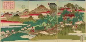 HIROSHIGE III/View of Haruna Shrine, Gumma County, Kozuke Province, triptychのサムネール