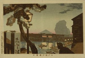 KIYOCHIKA/*/Edobashi yugure Fuji/* (Mount Fuji in the twilight, seen from */Edo Bridge), from */Tokyo meisho/* (Famous places of Tokyo)のサムネール