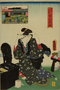 豊国三代/江戸名所百人美女　芝神明前のサムネール