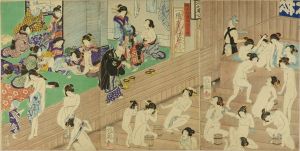 YOSHIIKU/Interior of a bathhouse, triptychのサムネール
