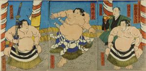 YOSHIYUKI/Sumo wrestler Hachijin Shinzo entering the ring, triptychのサムネール