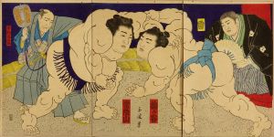 GYOKUHA/Sumo match between Umegatani and Hitachiyama, triptychのサムネール