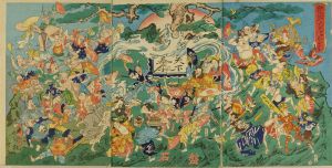 KYOSAI/*/Honen mansaku odori/* (Mansaku dance for the bumper year), triptychのサムネール