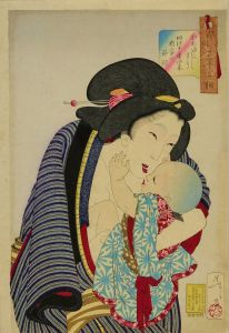 風俗三十二相　かわゆらしさう　明治十年以来内室の風俗／芳年