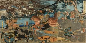 YOSHITORA/The battle of Mutsu Province between Minamoto and Taira Clan, triptychのサムネール