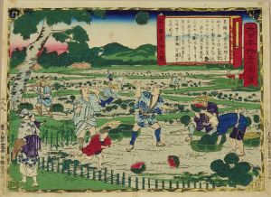 HIROSHIGE III/Watermelon plantation, Kazusa Province, from */Dai Nippon bussan zue/* (Pictures of famous products of Japan)のサムネール