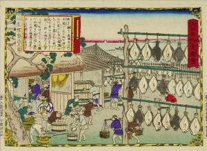 HIROSHIGE III/Steaming flatfish, Wakasa Province, from */Dai Nippon bussan zue/* (Pictures of famous products of Japan)のサムネール