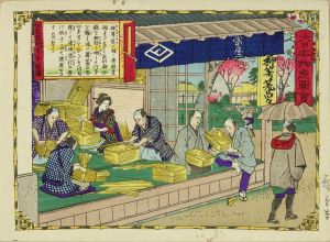 HIROSHIGE III/Making hemp basket, Tajima Province, from */Dai Nippon bussan zue/* (Pictures of famous products of Japan)のサムネール
