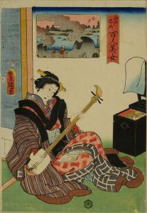 TOYOKUNI III/Imado, from */Edo meisho hyakunin bijo/* (One-hundred famous places and beauties of Edo)のサムネール