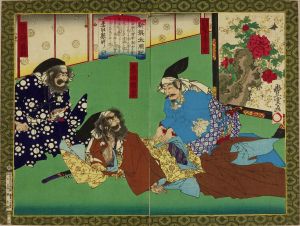TOYONOBU/Toyotomi Hideyoshi, Shibata Katsuie, and Sakuma Morimasa, from */Shinsen Taikoki/* (Newly selected history of Toyotomi Hideyoshi), diptychのサムネール