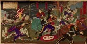 CHIKANOBU/Scene of the Satsuma Rebellion, triptychのサムネール