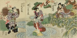 KUNISADA/Scene of a kabuki performance, triptychのサムネール