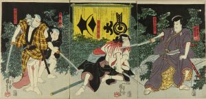 KUNIYOSHI/Scene of a kabuki performance, triptychのサムネール